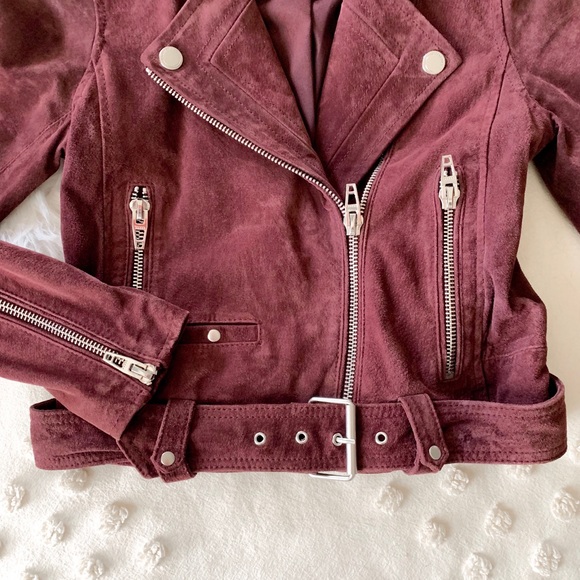 Blank NYC Maroon Suede Moto Jacket - Picture 2 of 6